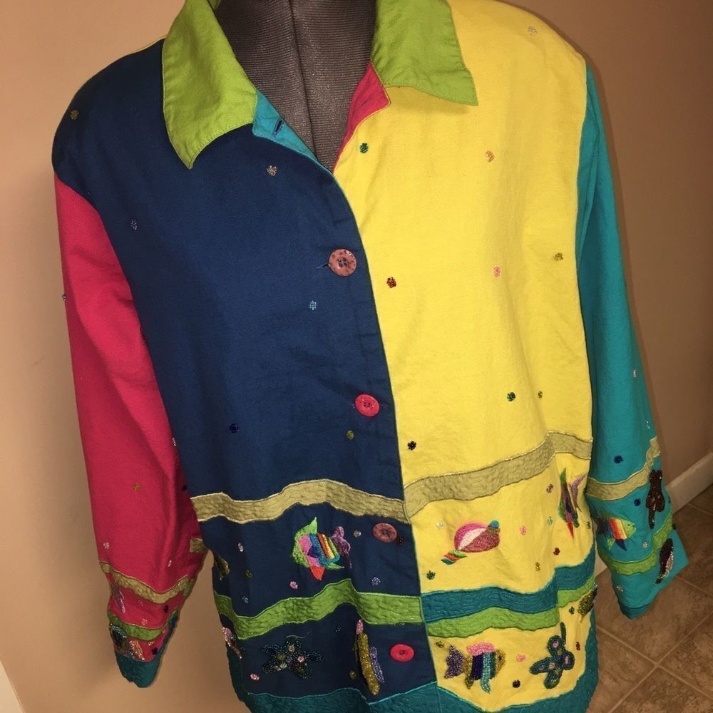 Quaker Factory lined blazer size Large nautical